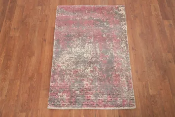 Modern Abstract Rug 2x3 in Distressed Look Texture
