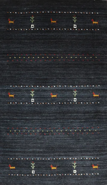 Dark Wool Tribal Gabbeh Oriental Rug 3x5