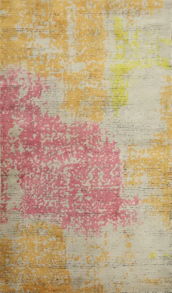 Abstract Multicolor Distressed Look Modern Rug 3x5