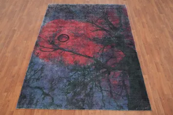 Enchanting Twilight Forest Modern Abstract Rug 6x8