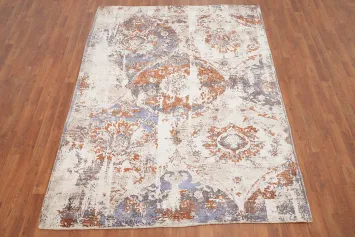 Abstract Distressed Look Area Rug 6x8
