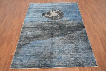 Celestial Escape Design Mystical Moonlit Rug 6x8