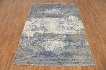 Distressed Look Abstract Oriental Area Rug 6x8