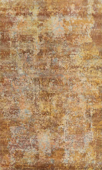 Modern Abstract Earth-Toned Area Rug 5x8 with Textured Design