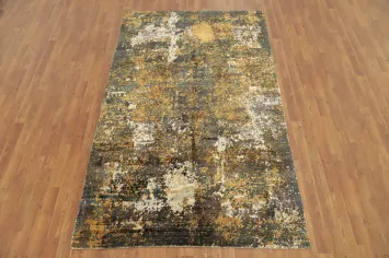 Distressed Look Abstract Oriental Area Rug 5x8