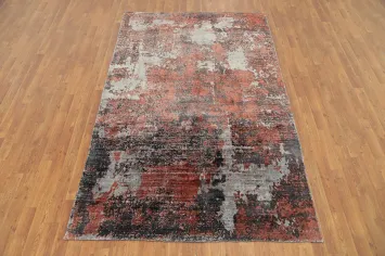 Modern Abstract Rug 5x8 Distressed Look Textured Finish