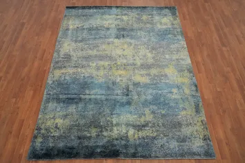 Distressed Look Abstract Handmade Area Rug 6x8