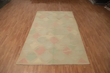 Pastel Elegance Kilim Rug 6x10 Transform Any Space with Subtle Chic
