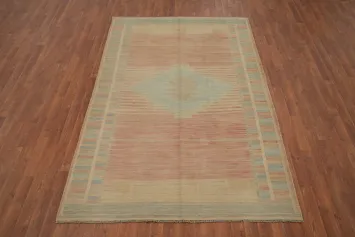 Blended Tranquility Geometric Pastel Kilim Area Rug 5x8