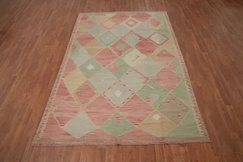 Pastel Diamond Kilim Area Rug 6x9 for a Stylish Modern Look