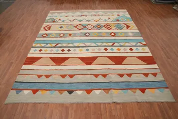 Geometric Kilim Handwoven Area Rug 9x12