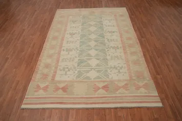 Geometric Kilim Flat Weave Area Rug 7x10