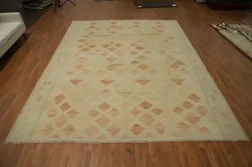 Vegetable Dye Wool Kilim Handwoven Area Rug 10x13