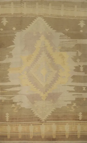 Vegetable Dye Wool Kilim Handwoven Area Rug 6x9