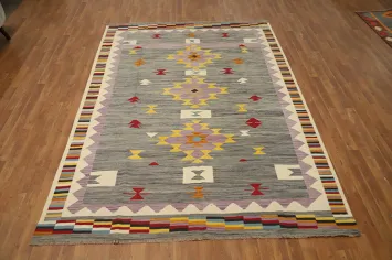 Tribal Wool Kilim Vegetable Dye Area Rug 7x10