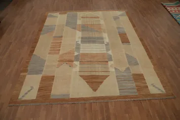 Vegetable Dye Kilim Handwoven Area Rug 8x10