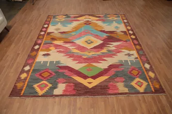 Vegetable Dye Kilim Handwoven Area Rug 8x10