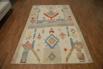 Vegetable Dye Kilim Handwoven Area Rug 6x9