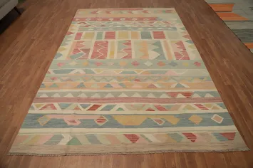 Vegetable Dye Kilim Handwoven Area Rug 7x10