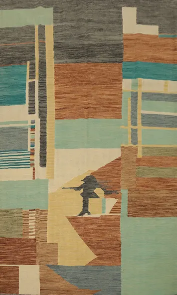 Vegetable Dye Kilim Flat Weave Area Rug 6x9