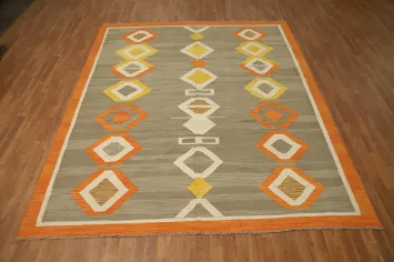 Geometric Kilim Flat Weave Area Rug 8x10