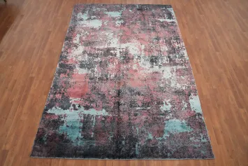 Contemporary Abstract Distressed Look Area Rug 7x10