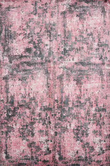 Modern Distressed Pink and Gray Abstract Area Rug 8x10