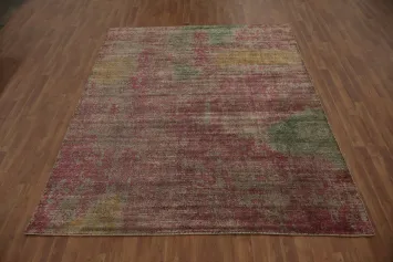 Distressed Look Abstract Area Rug 7x9 with Subtle Multicolor Hues