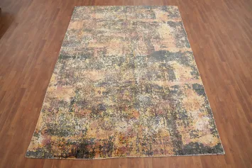 Rustic Distressed Look Pattern Area Rug 7x10 with Modern Artistic Flair