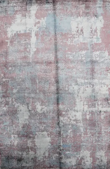 Chic Abstract Distressed Look Area Rug 6x8 with Subtle Pastel Colors