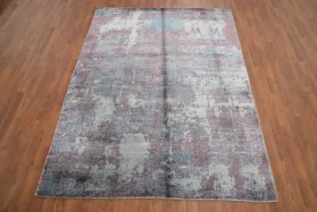 Chic Abstract Distressed Look Area Rug 6x8 with Subtle Pastel Colors