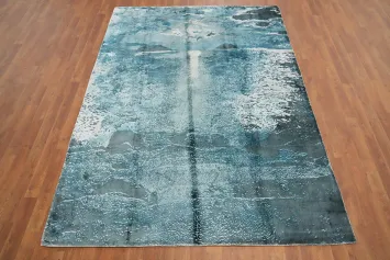 Serene Ocean View Modern Rug 6x8 with Soft Blue Gradient Patterns