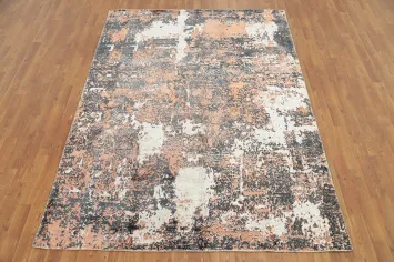 Abstract Distressed Look Area Rug 6x8