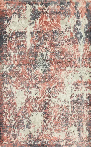 Distressed Look Abstract Oriental Area Rug 5x8