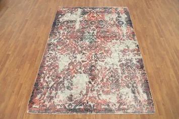 Distressed Look Abstract Oriental Area Rug 5x8