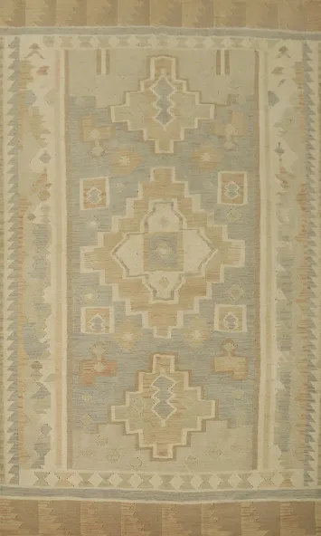 Rustic Elegance Handcrafted Geometric Kilim Area Rug 6x9