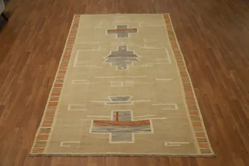 Vegetable Dye Kilim Handwoven Area Rug 6x9