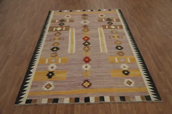 Vegetable Dye Kilim Handwoven Area Rug 7x10