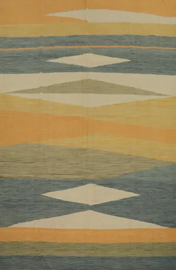 Geometric Kilim Vegetable Dye Area Rug 10x13