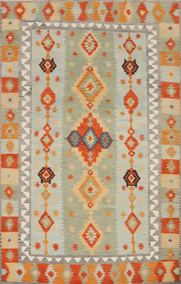 Tribal Wool Kilim Vegetable Dye Area Rug 8x11