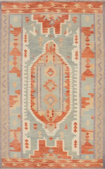 Vegetable Dye Wool Kilim Handwoven Rug 5x7