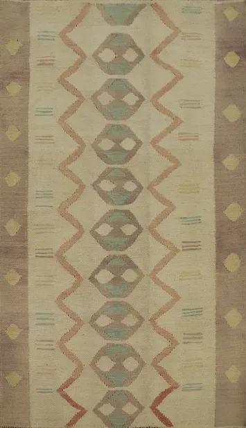 Vegetable Dye Wool Kilim Handwoven Rug 3x5