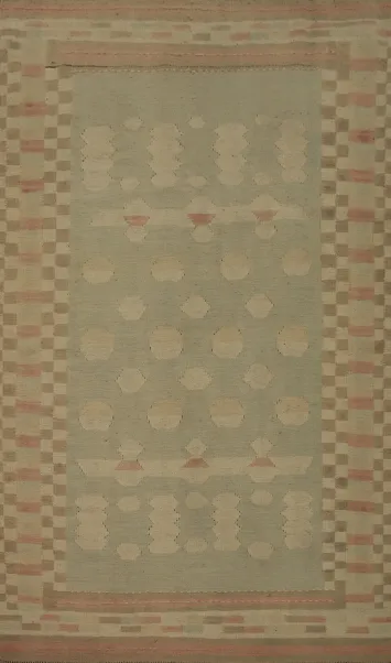 Geometric Wool Kilim Vegetable Dye Rug 4x6