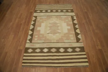 Vegetable Dye Wool Kilim Handwoven Rug 3x5