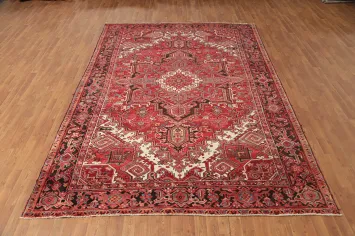 Geometric Heriz Persian Vegetable Dye Rug 8x11
