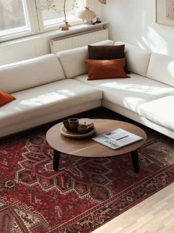 Vegetable Dye Red Heriz Persian Area Rug 7x10