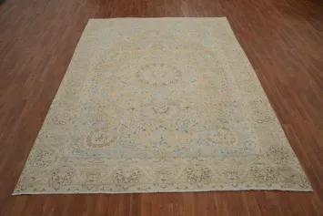 Vegetable Dye Floral Tabriz Persian Area Rug 8x11