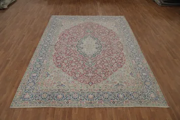 Vegetable Dye Floral Kerman Persian Area Rug 8x11