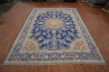 Vegetable Dye Blue Kerman Persian Large Rug 10x14