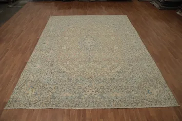 Vegetable Dye Floral Kerman Persian Area Rug 10x12